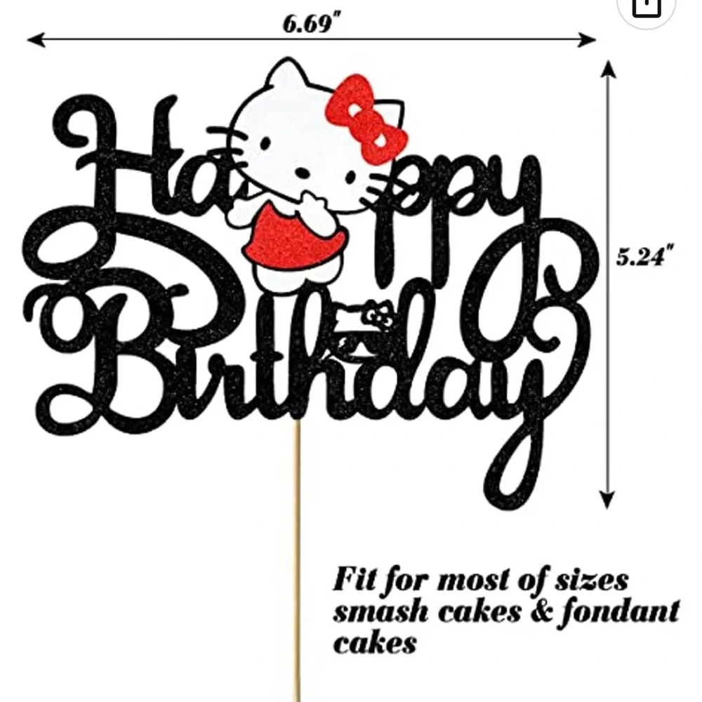 NWT 2pc Hello Kitty Table Cloth & Cake Topper